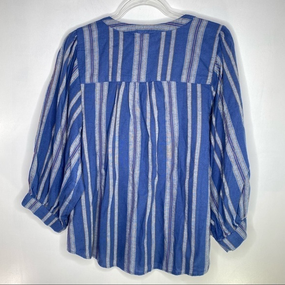 NWT a.n.a  Millie Stripe Navy Poets top - Picture 13 of 13